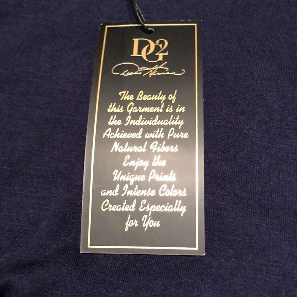 DG2 by Diane Gilman faux wrap long sleeve top in rich navy blue soft knit Size L - Picture 9 of 12